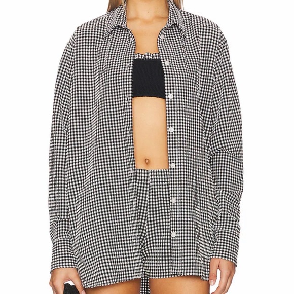 Oversized Shirt in Black GinghamHunza G